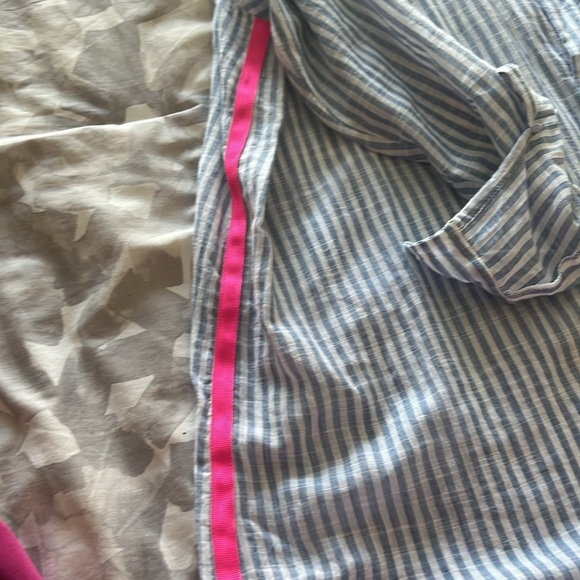 Long sleeve blue/white stripe button up - Picture 2 of 3